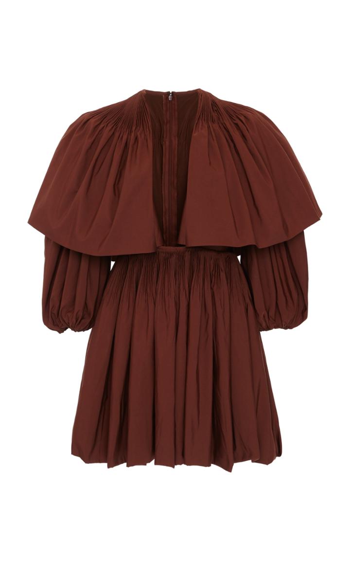 Moda Operandi Valentino Gathered Sleeve Cotton-blend Mini Dress Size: 36