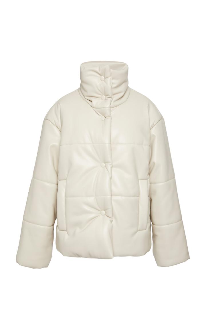 Nanushka Hide Vegan Leather Puffer Coat Size: S