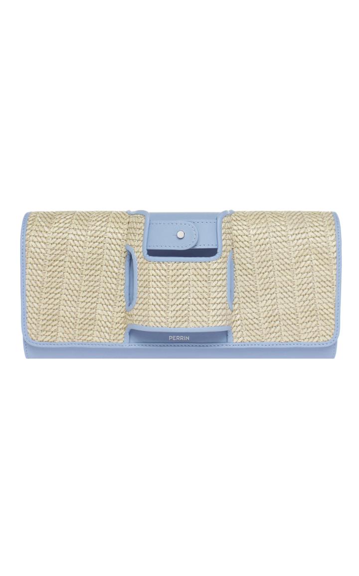 Perrin Paris La Capitale Raffia Clutch