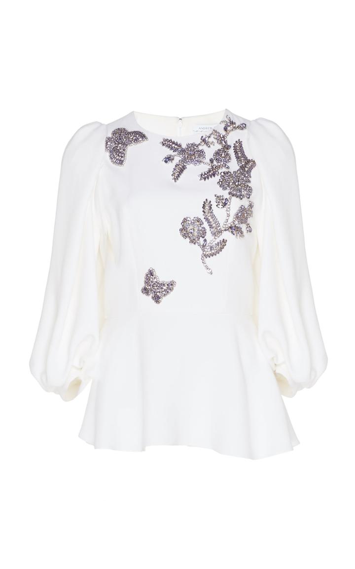 Andrew Gn Peplum Butterfly Blouse