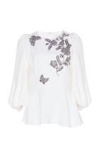 Andrew Gn Peplum Butterfly Blouse