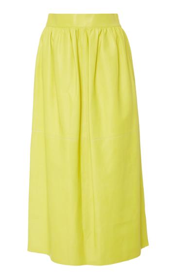 Cyclas Leather Midi Skirt