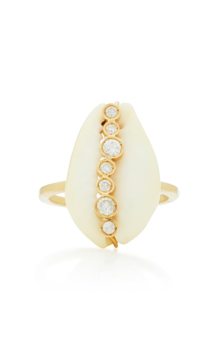 Aron & Hirsch Hamar 18k Gold Shell And Diamond Ring
