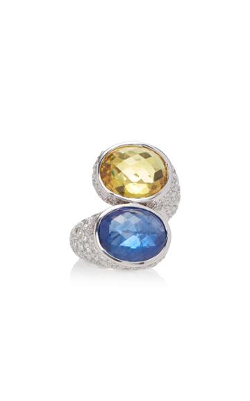 Sabbadini White Gold Diamond And Sapphire Ring