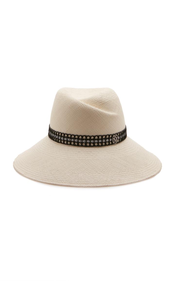 Maison Michel Rose Straw Caning Hat