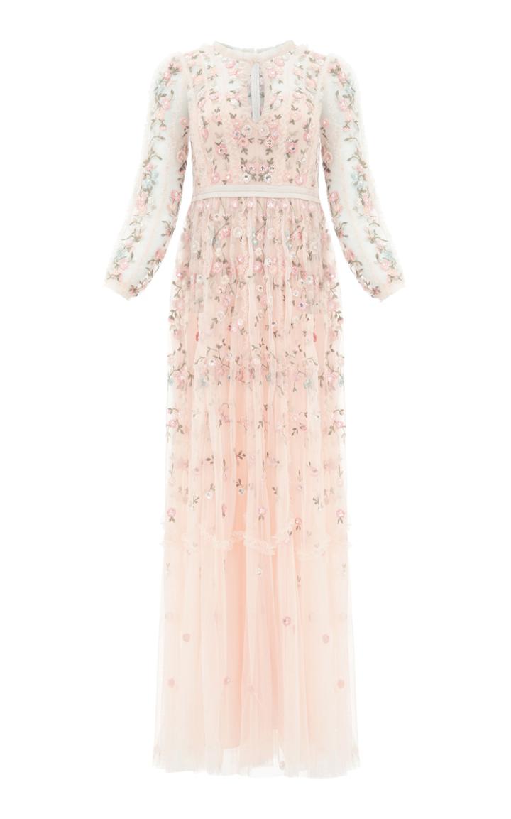 Moda Operandi Needle & Thread Wallflower Embroidered Tulle Gown Size: 6
