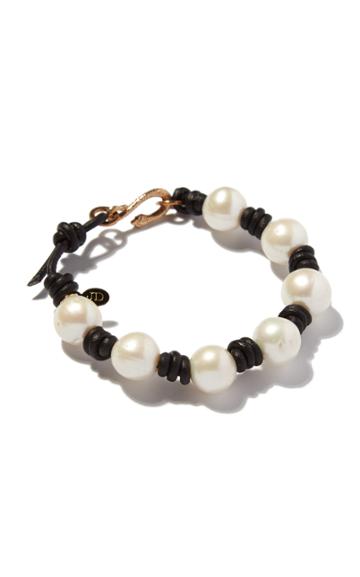 Joie Digiovanni Pearl And Knotted Leather Bracelet