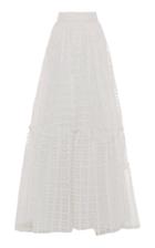Luisa Beccaria Fil Coupe Embellished Sheer Maxi Skirt