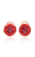 Silvia Furmanovich 18k Gold, Marquetry, Ruby And Rubellite Earrings