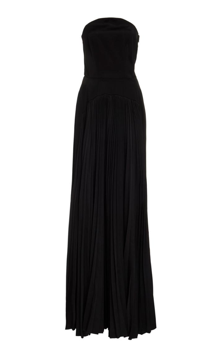 Amur Kenzie Strapless Pleat-detailed Maxi Dress