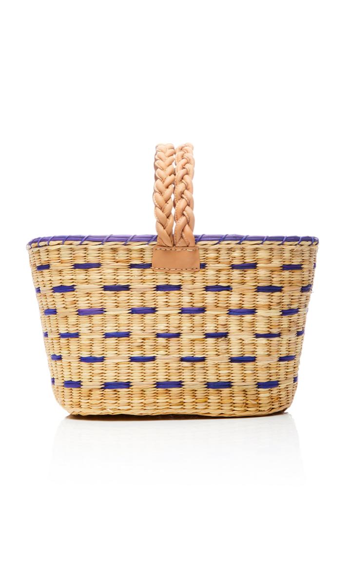 Nannacay Palani Leather-trimmed Woven Raffia Tote