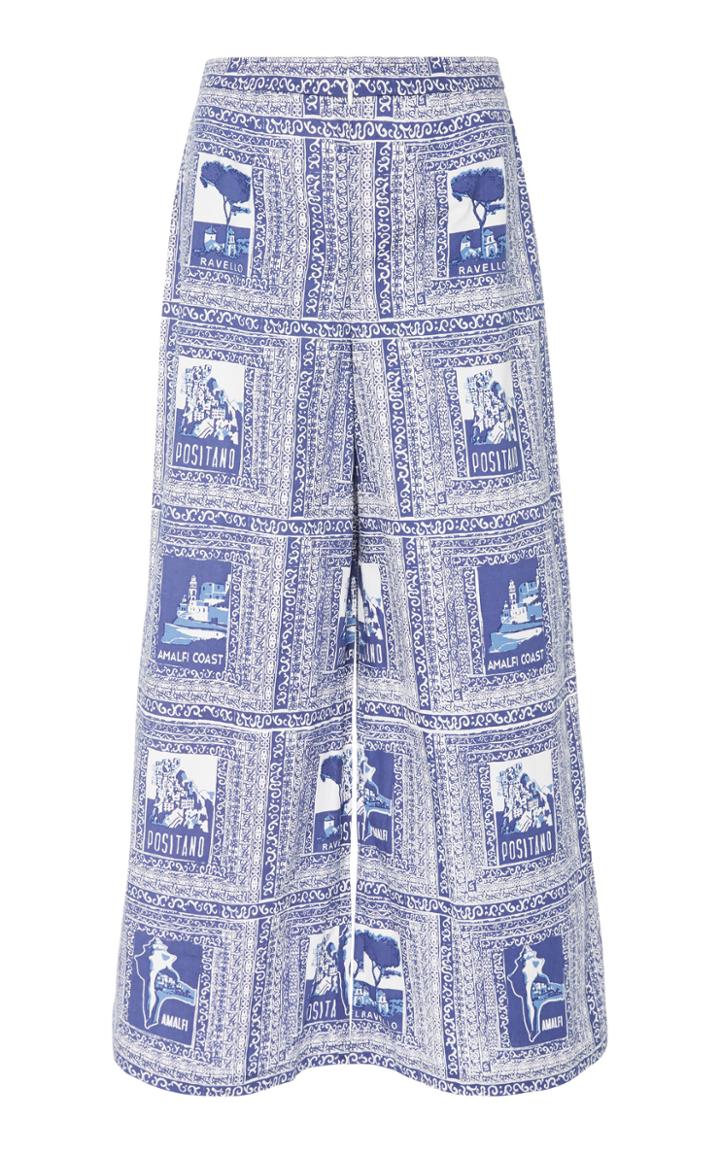 Le Sirenuse Positano Natalie Poplin Wide Leg Pant