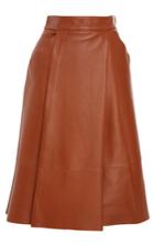 Paule Ka Leather A Line Skirt