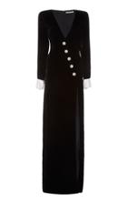 Alessandra Rich Button-embellished Velvet Maxi Dress