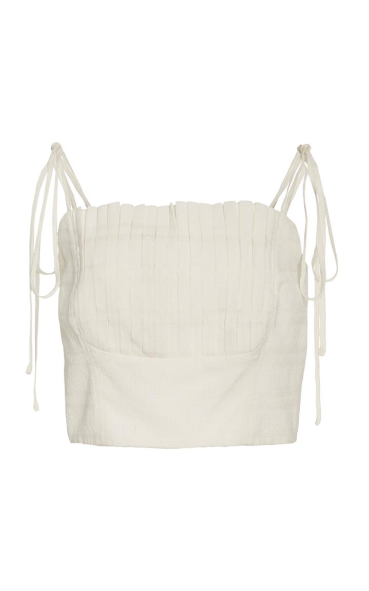 Amur Owen Gathered Cropped Crepe Top