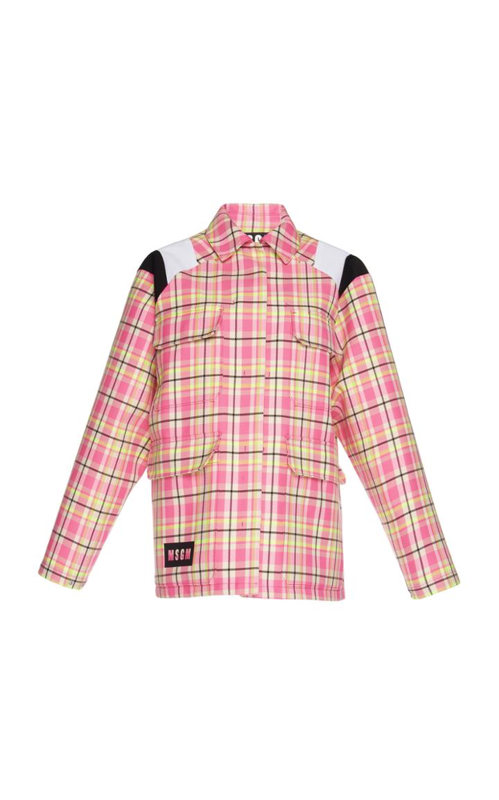 Msgm Oversized Plaid Jacket