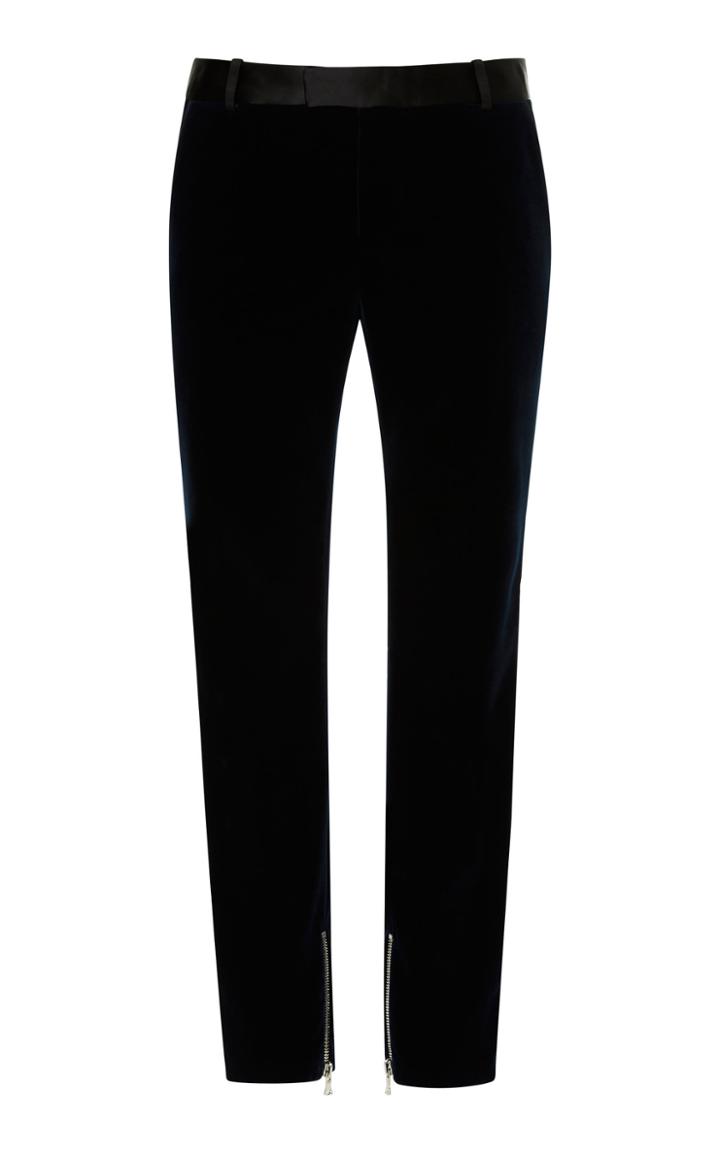 Balmain Zip-detailed Slim-fit Velvet Pants