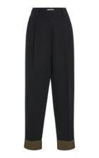 Becken Contrasting Cuffed Twill Cotton-blend Pants