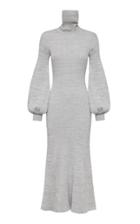Moda Operandi Anna Quan Amalia Puff-sleeve Ribbed-knit Cotton Maxi Dress