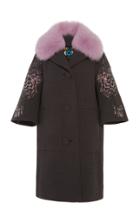 Libertine Picasso's Flower Patch Pocket Coat With Fur Collar