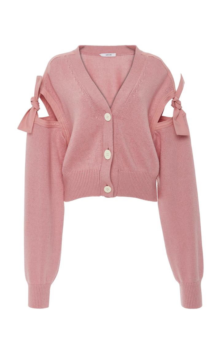 Adeam Bow-embellished Cotton-blend Cardigan