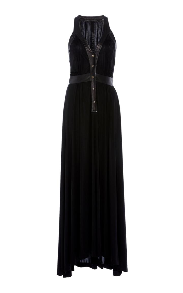 Moda Operandi Petar Petrov Avril Leather-trimmed Jersey Dress Size: 34