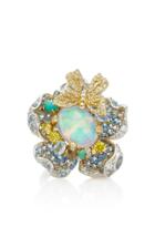 Anabela Chan 18k White And Yellow Gold Multi-stone Sky Opal Bloom Ring