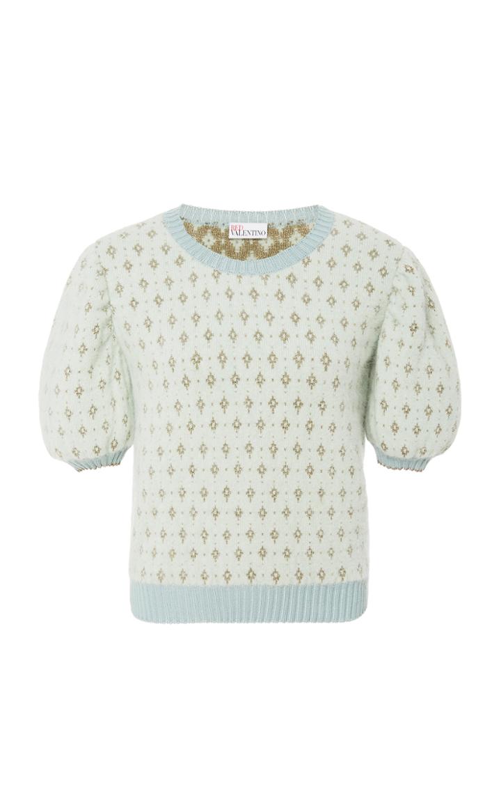 Red Valentino Jacquard-knit Angora-blend Sweater