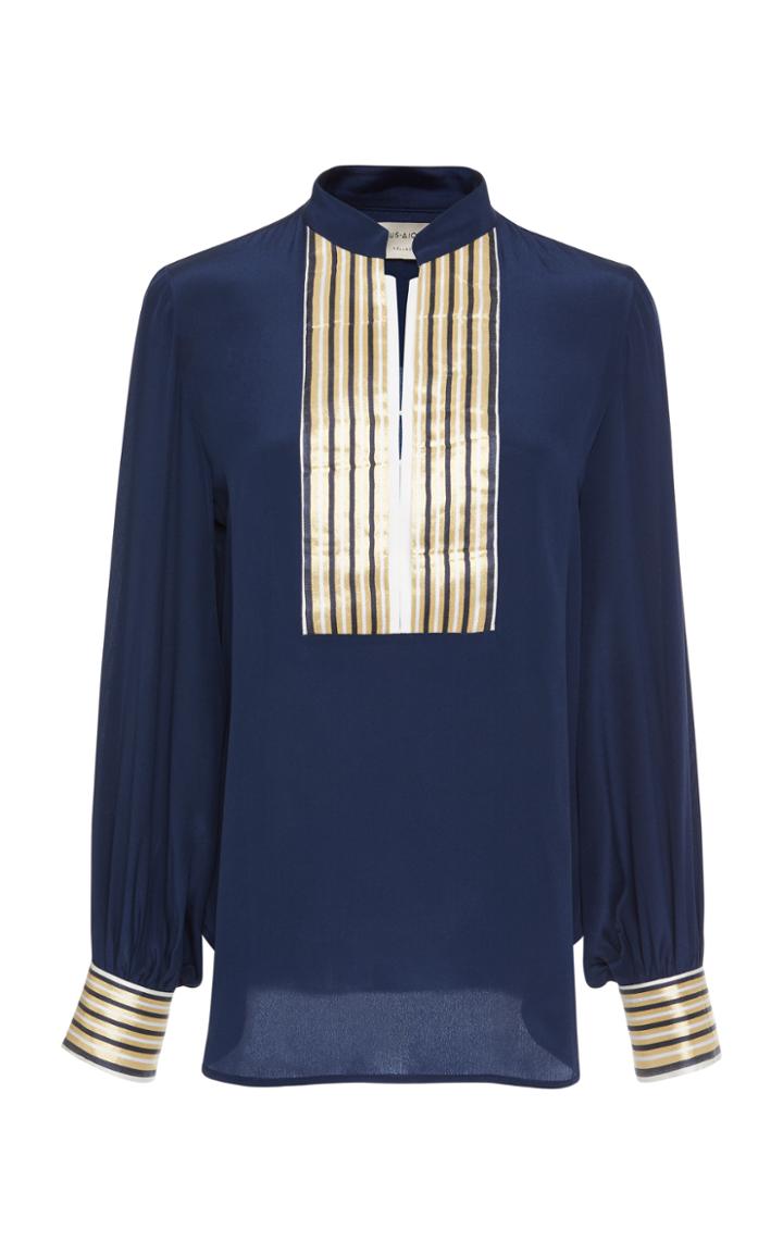 Zeus + Dione Crepe De Chine Mira Blouse