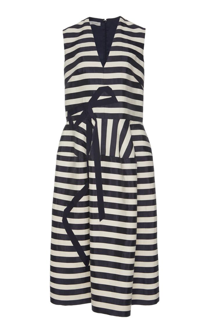 Delpozo Striped Midi Dress