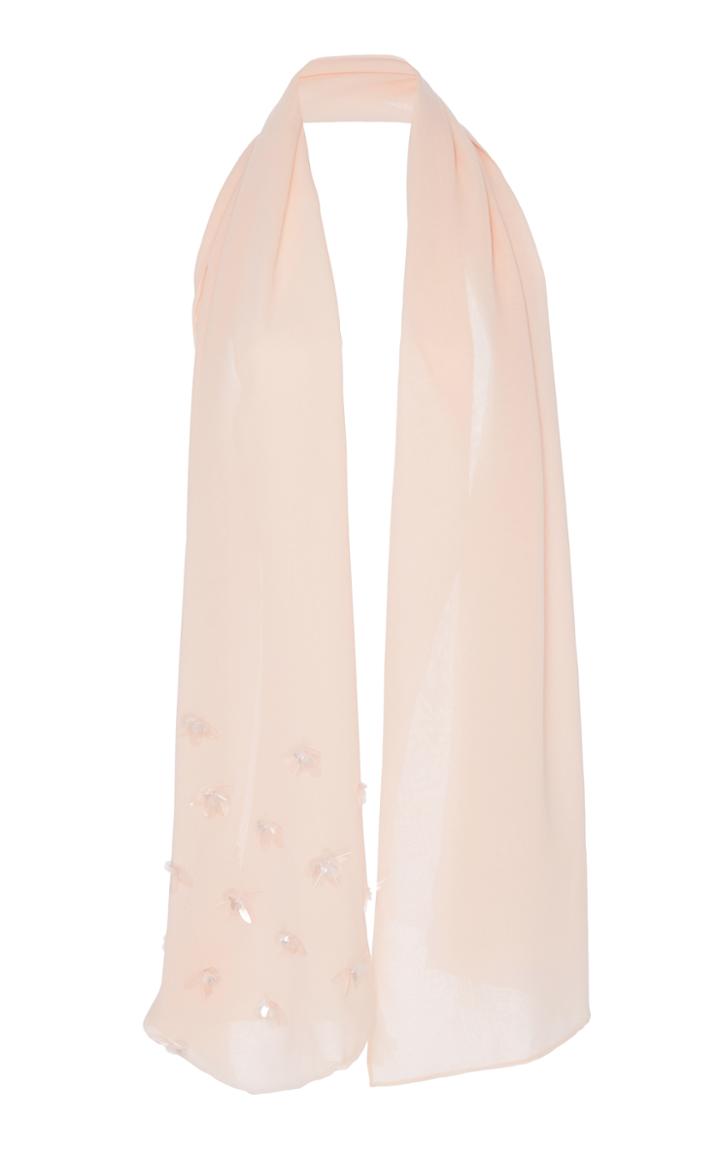 Delpozo Embroidered Silk-chiffon Scarf