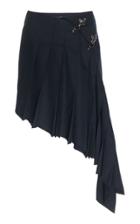 Rokh Asymmetric Pleated Buckle-detailed Skirt