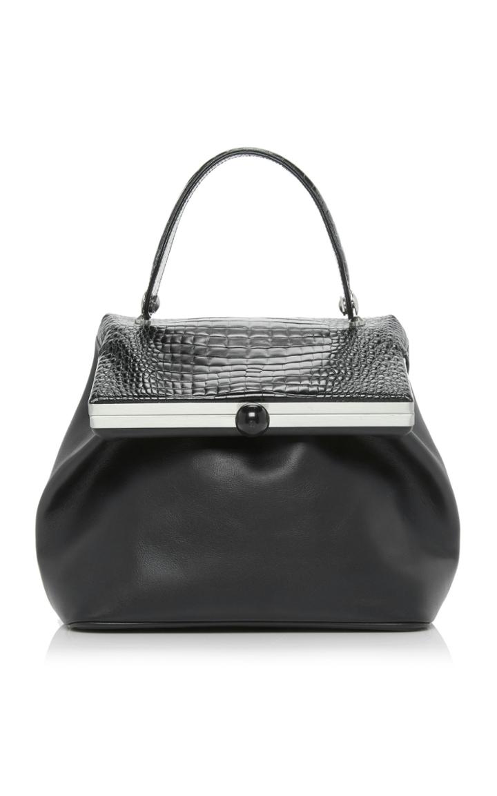 Gu De Dolly Emboss-trimmed Leather Bag