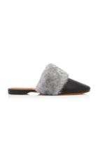 Givenchy Bedford Mink Fur-trimmed Leather Mules