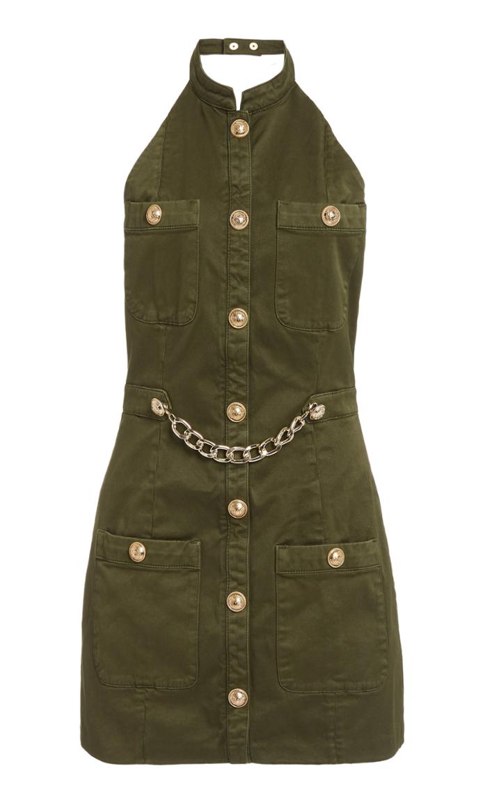 Balmain Chainlink Stretch-cotton Sleeveless Dress