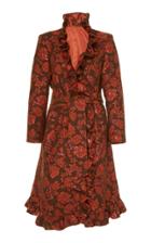 Anna Sui Autumn Evenings Ruffled Jacquard Coat