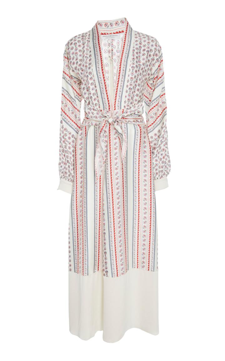 Philosophy Di Lorenzo Serafini Printed Twill Scarf Dress