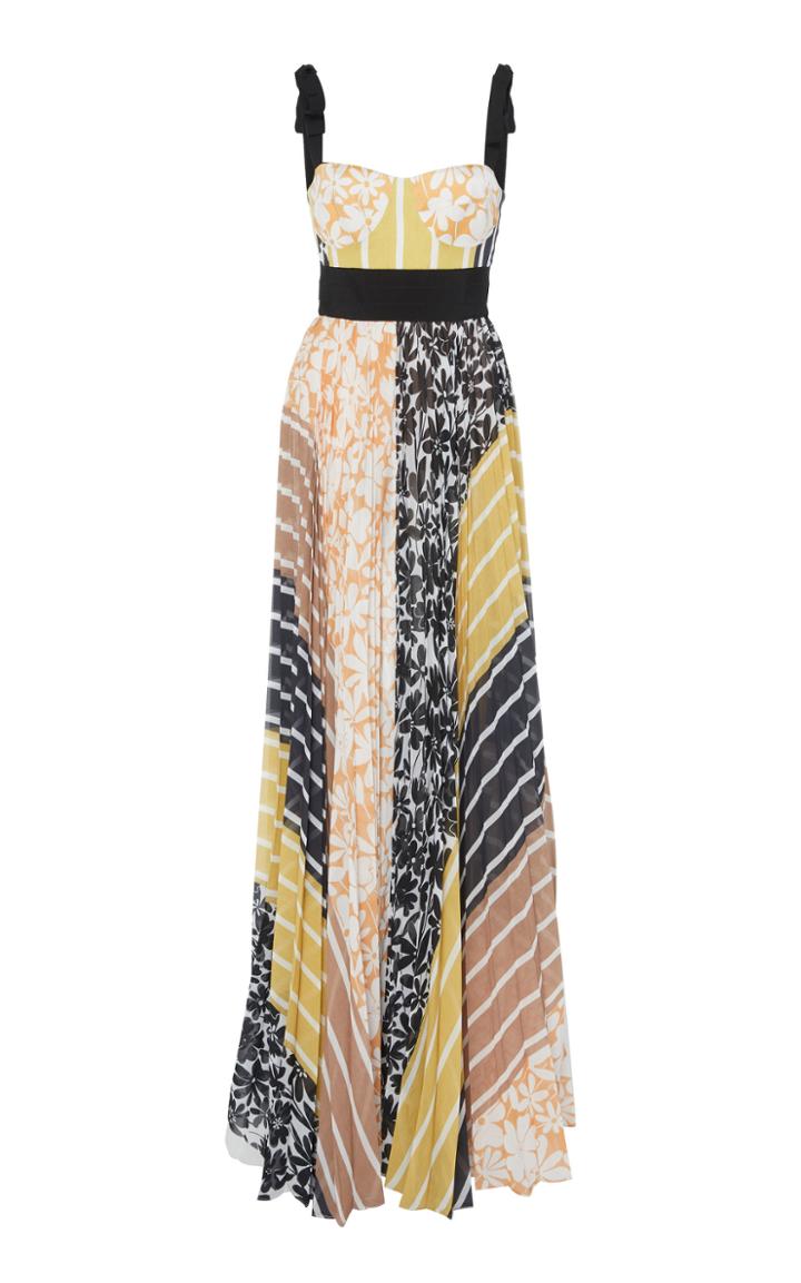 Silvia Tcherassi Patterned Gemina Silk Maxi Dress