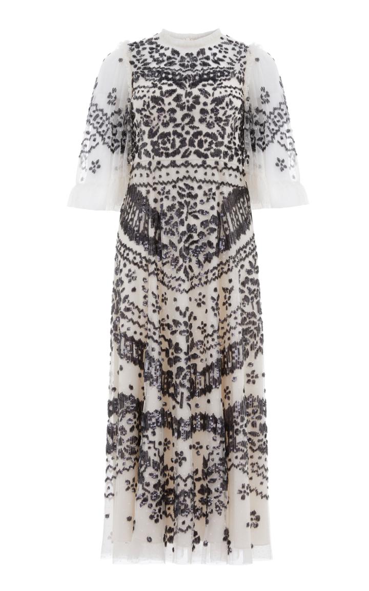 Moda Operandi Needle & Thread Anas Embroidered Tulle Dress