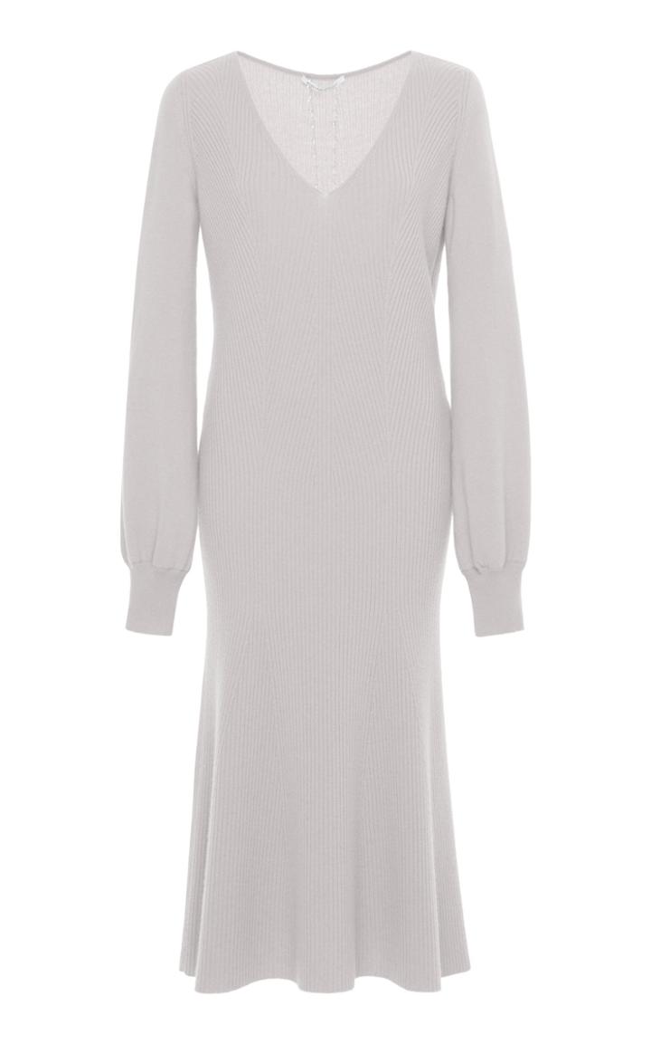 Agnona Cashmere Fully Fashioned V Neck Dress