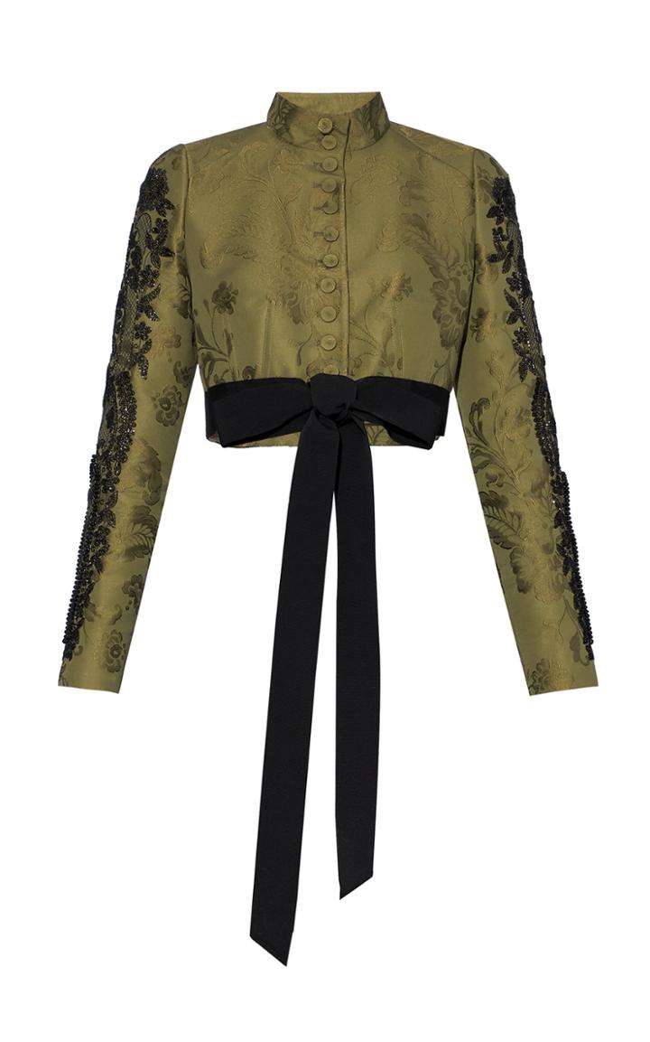 Moda Operandi Erdem Edgar Cropped Tie-waist Cotton-blend Jacket