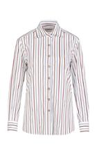 Giuliva Heritage Collection Elvira Striped Cotton Button Down Shirt