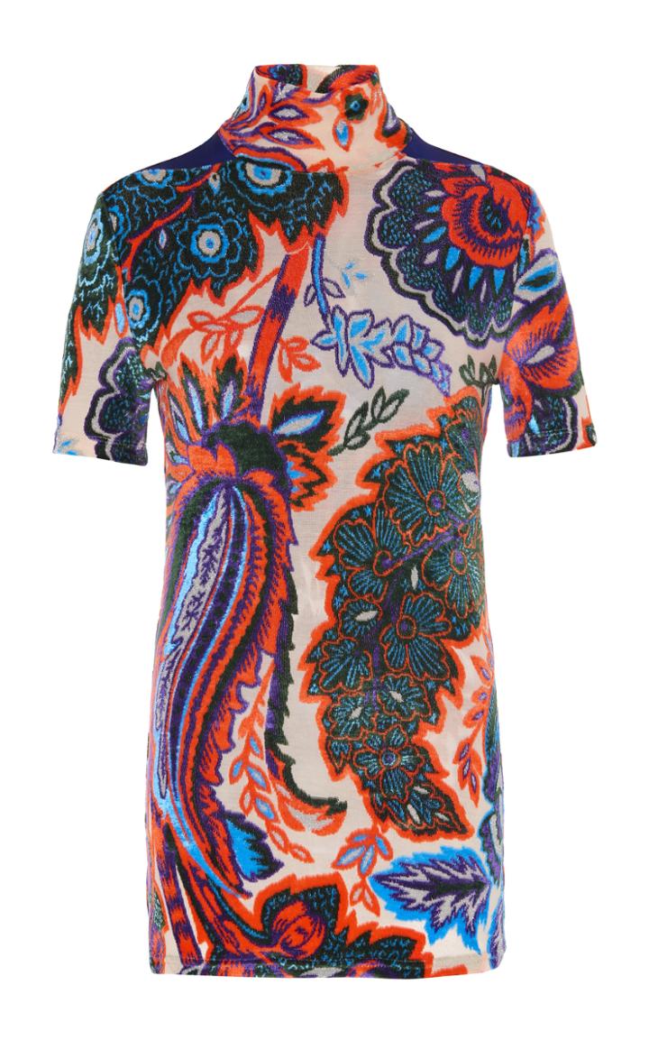 Moda Operandi Paco Rabanne Paisley Jacquard-knit High-neck Top Size: 34