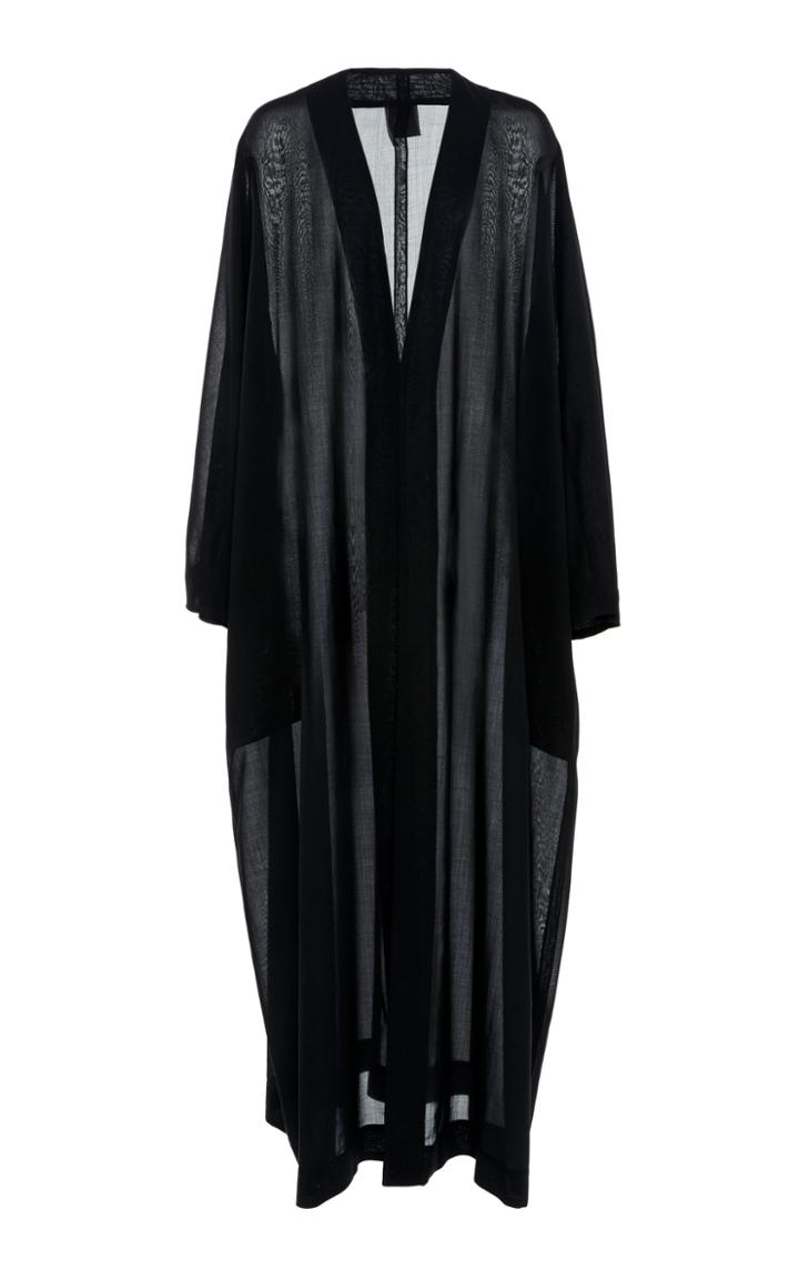 Agnona Wool Silk Blend Voile Vest Coat