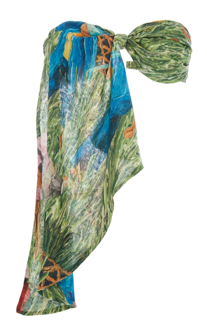 Agua De Coco Printed Bandeau Bikini Top