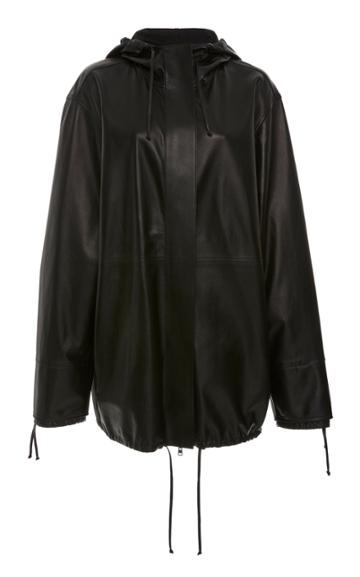 Victoria Beckham Hooded Leather Jacket