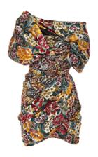 Oscar De La Renta Asymmetric Floral-brocade Mini Dress