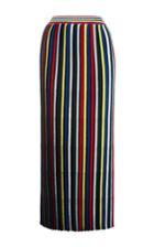 Rosetta Getty Pleated Stripe Knit Skirt