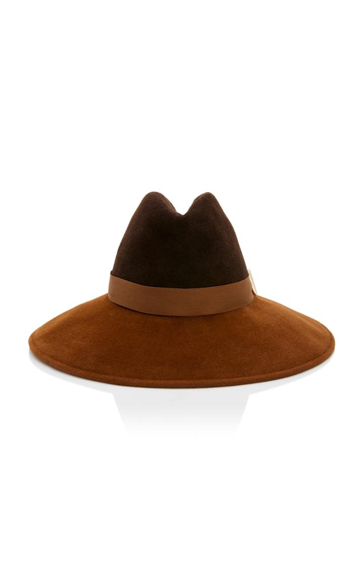 Gigi Burris Exclusive Requiem Sateen-trimmed Wool-felt Fedora Size: M