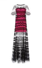Emilio De La Morena Short Sleeve Tiered Lace Dress
